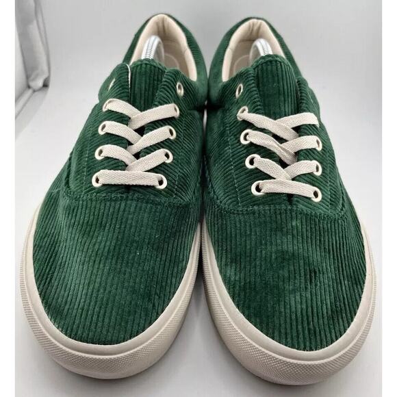 Polo Ralph Lauren Keaton Men's Green Corduroy Sneakers Shoes Size 11 Pony Logo - Picture 1 of 8
